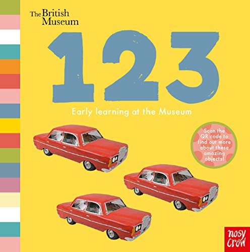 Book cover with large blue numbers “123” and three red toy cars.