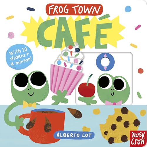Book cover: frogs, cupcake, coffee, and interactive sliders.