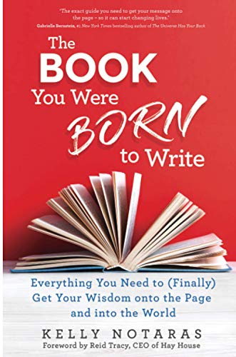 Red book cover with white script title and open book illustration.