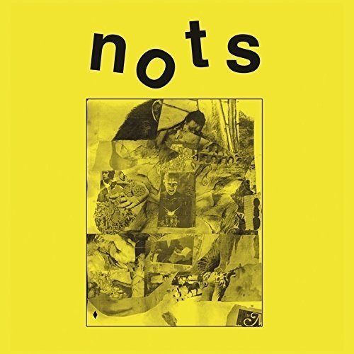 Yellow CD cover with collage of figures and text "nots".