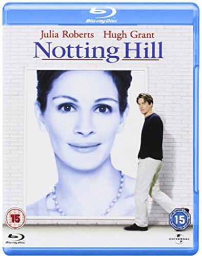 Blu-ray cover for Notting Hill featuring Julia Roberts and Hugh Grant.