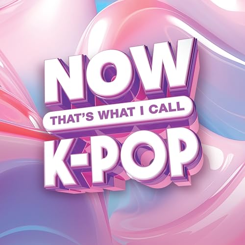 “NOW That’s What I Call K-Pop” album cover with pink and purple swirls.
