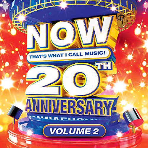 NOW" 20th Anniversary Vol. 2 CD cover with bright blue and gold text.