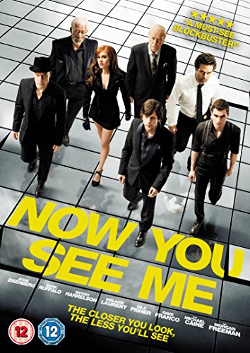 DVD cover for "Now You See Me" featuring a group of people in suits.