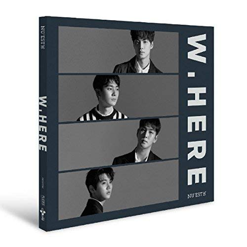 CD case for NU’EST W - Where: Portrait Version, featuring four male portraits.