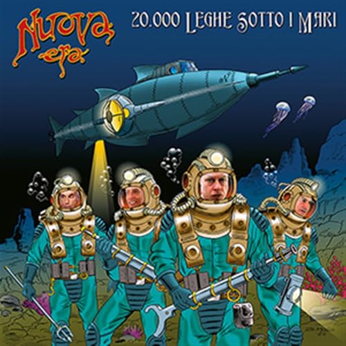 Album cover: divers and a submarine in a blue underwater scene.