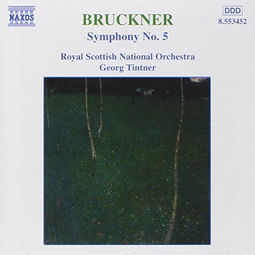 Bruckner's Symphony No. 5 CD cover with abstract green artwork on a white background.