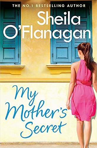 Book cover: woman in pink facing a yellow building with blue shutters.