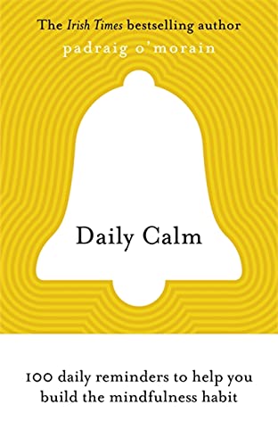 Yellow book cover with a white bell shape and the title "Daily Calm".