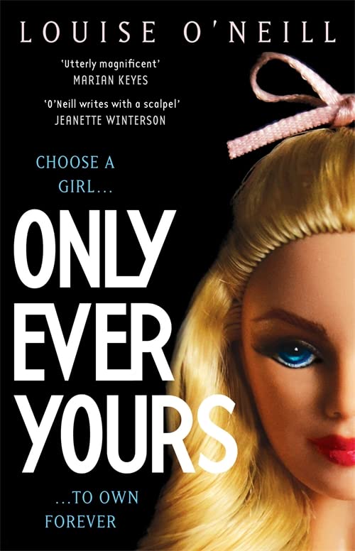 Book cover: dark background with a doll’s face and bold white text.