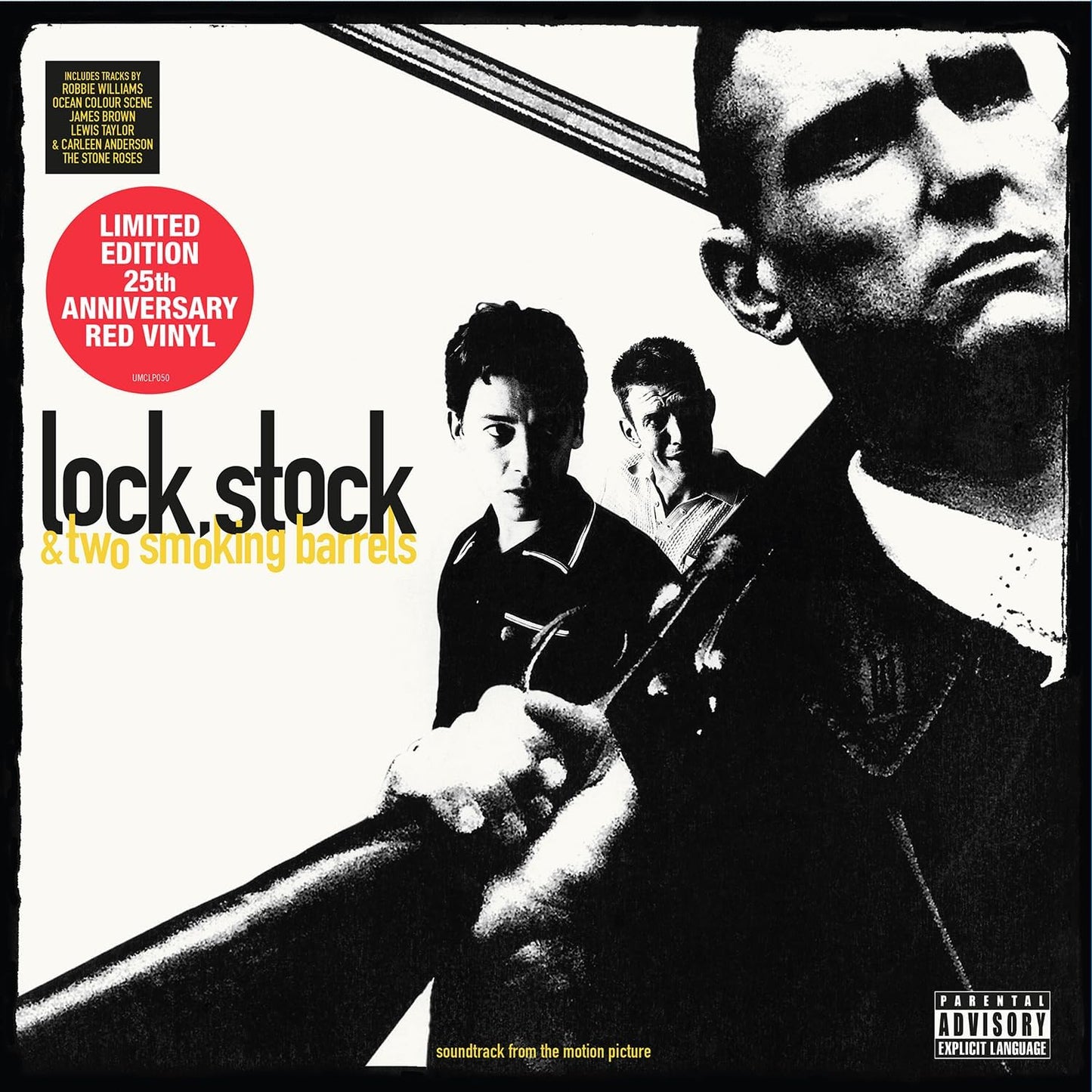 “Lock, Stock and Two Smoking Barrels” red vinyl soundtrack cover art.
