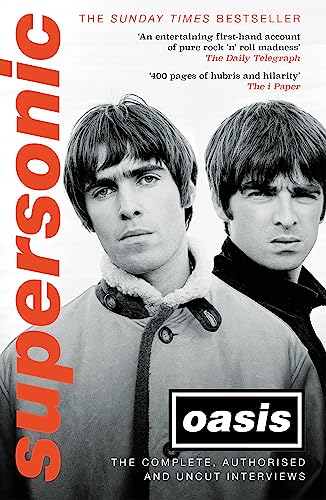 Book cover featuring black and white portraits of Liam and Noel Gallagher of Oasis.
