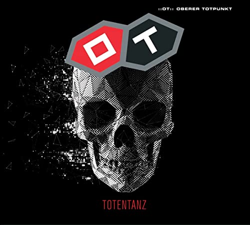 CD cover with a pixelated skull, geometric logo, and dark background.