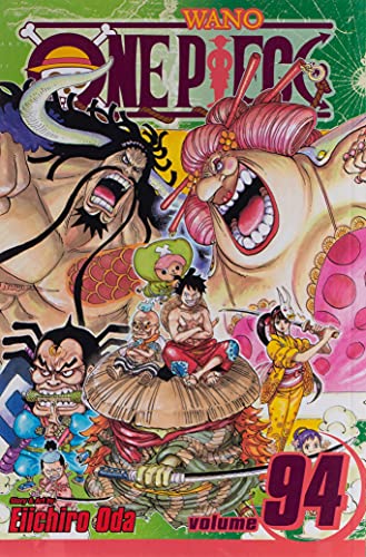 One Piece manga volume 94 cover featuring Luffy, Kaido, Big Mom, and other characters.