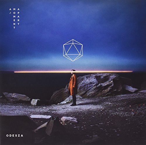 Album cover featuring a man standing on rocky terrain with a geometric shape.