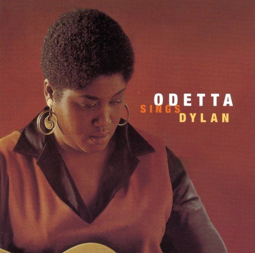 Odetta portrait on album cover, "Odetta Sings Dylan" text visible.