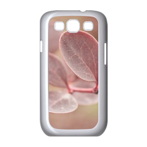 Phone case with a close-up image of pink eucalyptus leaves.