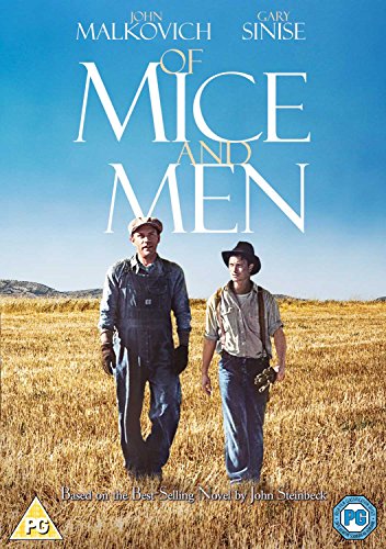 DVD cover for "Of Mice and Men" featuring two men in a wheat field.