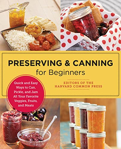 Book cover featuring canned fruits, vegetables, and the title "Preserving & Canning for Beginners".