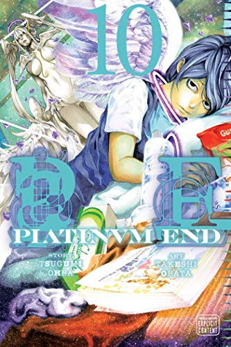 Manga volume cover with characters, large “10”, and “Platinum End” title.