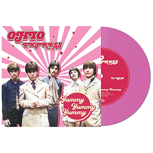 Ohio Express "Yummy Yummy Yummy" vinyl record cover and pink disc.
