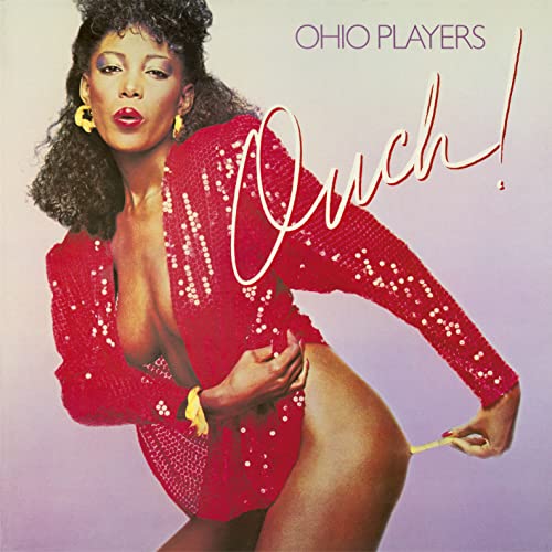 Album cover for Ohio Players’ “Ouch!” featuring a woman in red sequins.