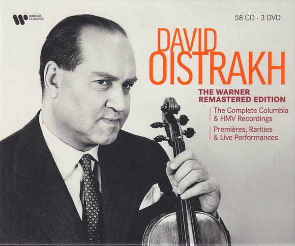 David Oistrakh portrait holding a violin, album cover for classical music.