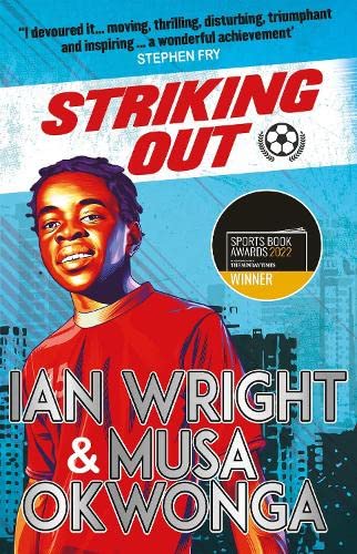 Book cover: “Striking Out” by Ian Wright, featuring a young Black boy.