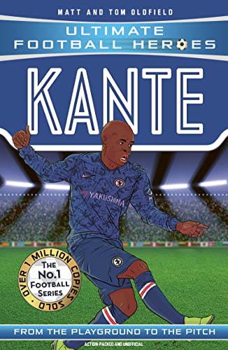 Book cover featuring N'Golo Kanté in a Chelsea football kit, action pose.
