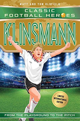 Book cover featuring Jürgen Klinsmann in a German football kit, celebrating.