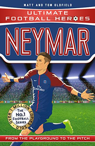 Book cover featuring soccer player Neymar in a blue uniform on a field.