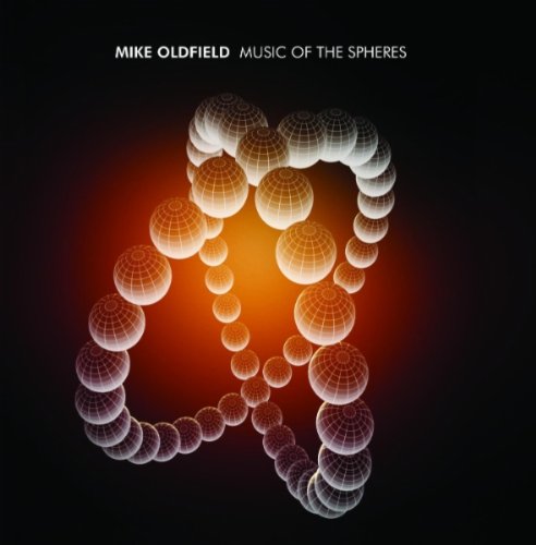 Album cover for Mike Oldfield’s “Music of the Spheres” featuring glowing spheres.