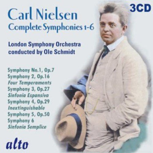 CD cover featuring portrait of composer Carl Nielsen and text details.