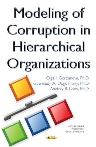 Book cover: "Modeling of Corruption in Hierarchical Organizations" with abstract shapes.