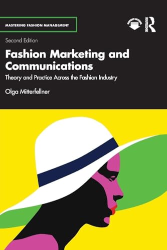 Book cover: "Fashion Marketing and Communications" with illustrated woman in hat.