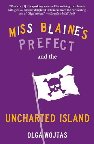 Book cover: purple background, pirate flag, title "Miss Blaine's Prefect".