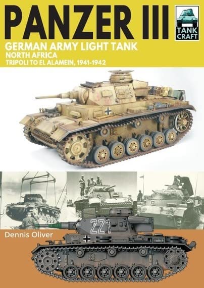 Panzer III German tank in North Africa, book cover illustration.