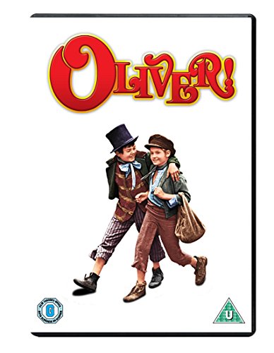 Oliver!" DVD cover featuring young boys and a bustling market scene.