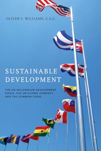 Book cover with flags against a blue sky, titled “Sustainable Development.”