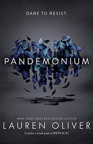 Book cover for "Pandemonium" with a dark, swirling floral design.