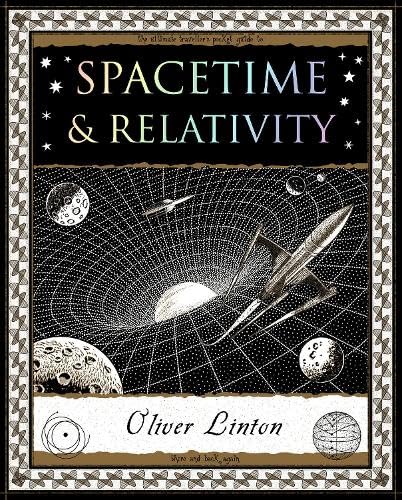 Book cover titled Spacetime & Relativity featuring a rocket flying over a warped space grid.