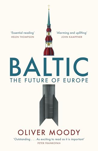 Book cover for “Baltic” featuring a church spire and submarine illustration.