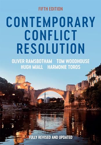 Book cover: "Contemporary Conflict Resolution," fifth edition, with a bridge image.
