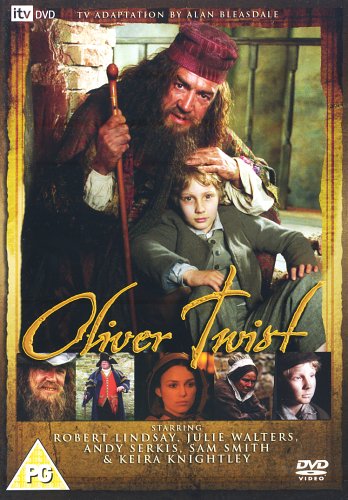 DVD cover for "Oliver Twist" featuring a boy and Fagin.