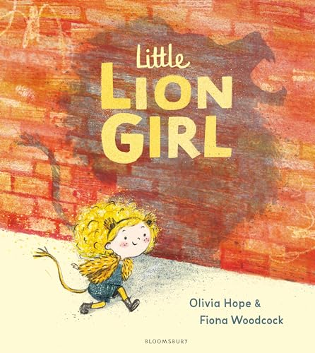 Illustration of a small girl with a lion’s mane and tail.