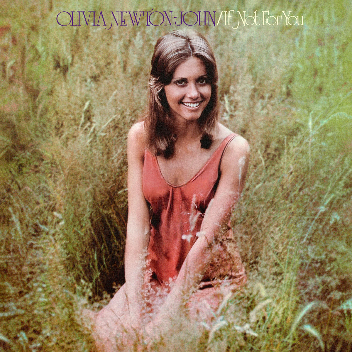 Olivia Newton-John album cover, portrait in a field, 1971.