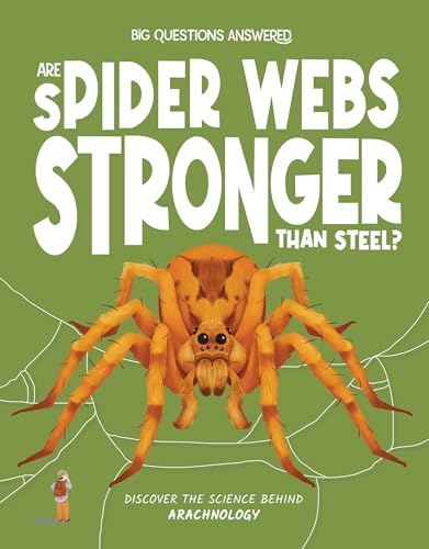 Book cover featuring a large orange spider and the question about web strength.