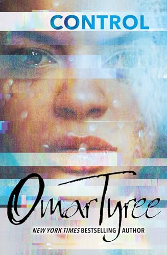 Book cover: close-up of a person's face with glitching effects.