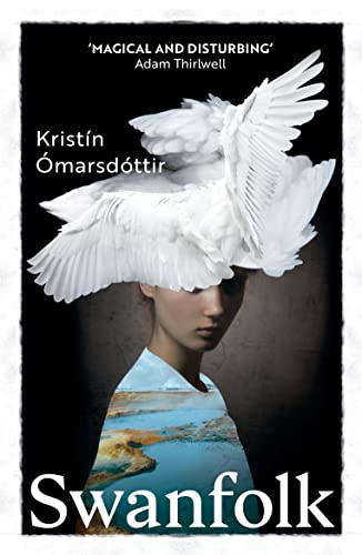 Book cover showing a person wearing a white swan headpiece over a landscape torso.