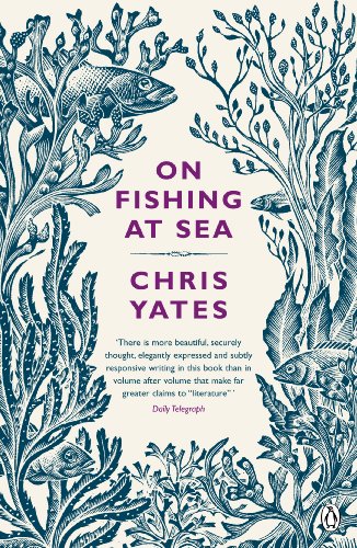 Book cover with illustrated seaweed, fish, and title "On Fishing At Sea".